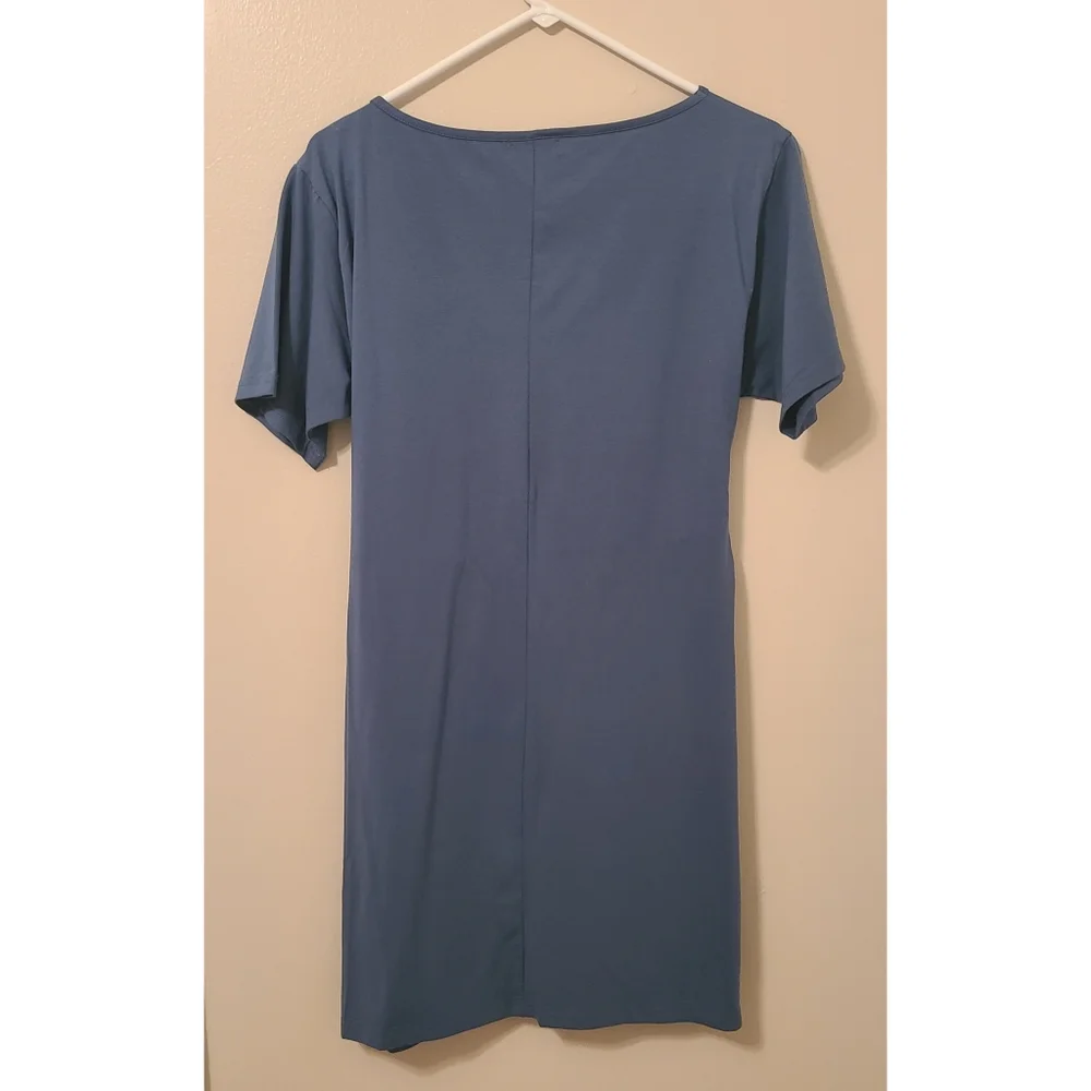 🆕️ Pink Lily "New to Town" Twist Waist Blue/Deep Teal Dress - Picture 3 of 6
